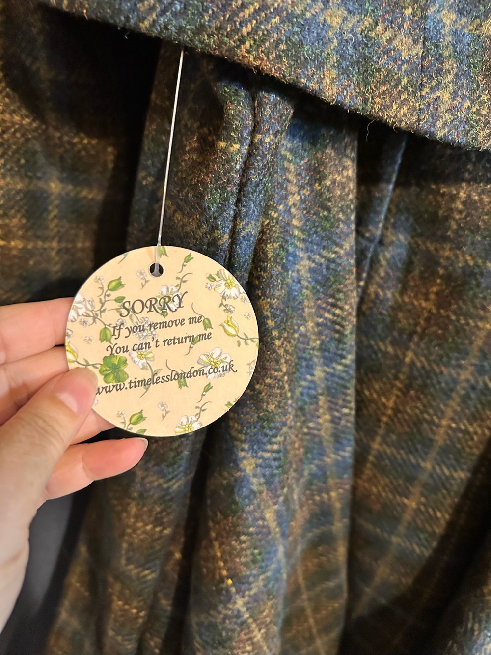 Unique Vintage Green and Brown Plaid Skirt Set - Picture 3 of 7